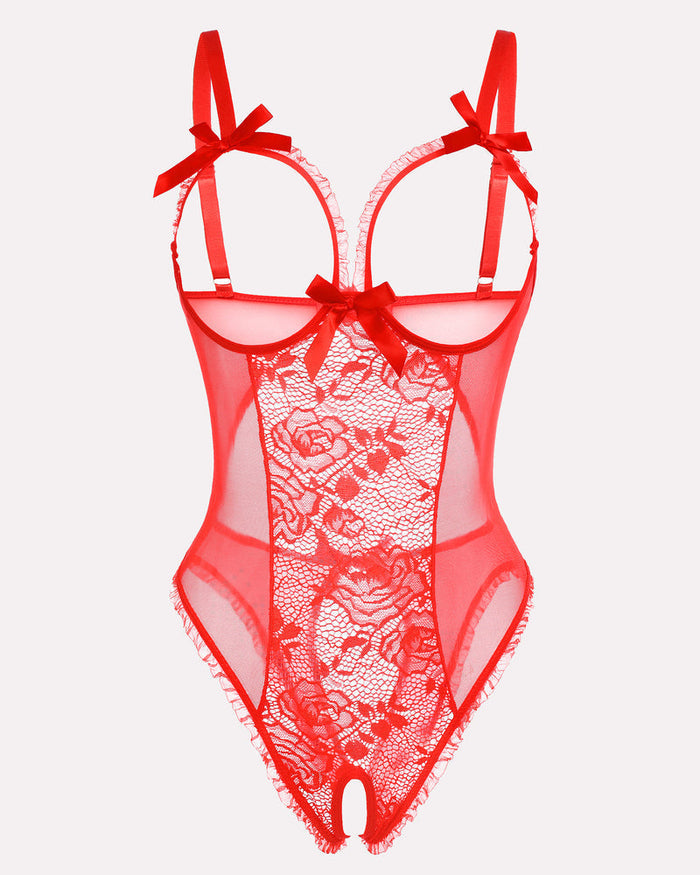 Świąteczne koronkowe mini body