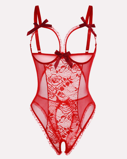 Świąteczne koronkowe mini body